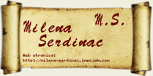Milena Serdinac vizit kartica